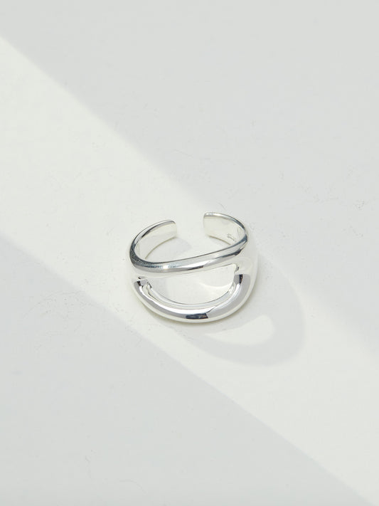 E0079 Silver open adjustable ring