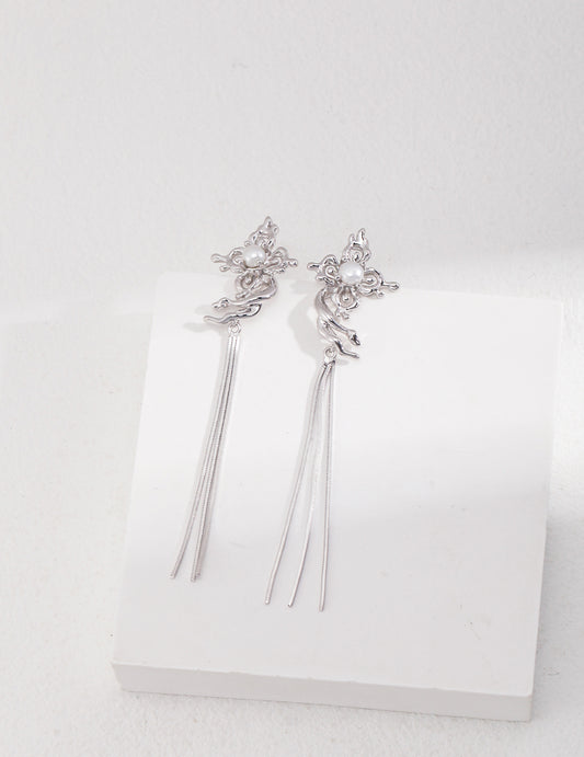 R01003 Sterling Silver Pearl Earrings