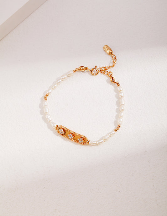 M0087 Bracelet perles en argent massif